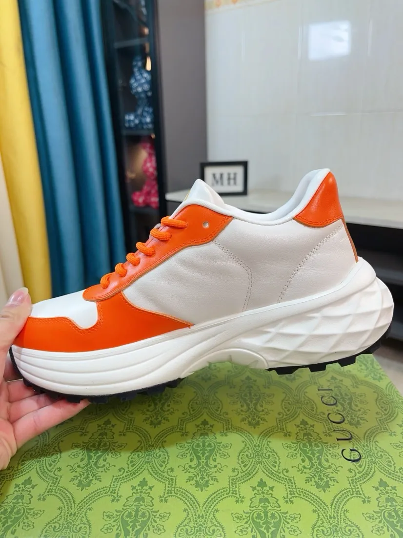 Men's shoes 💰520🌹🌹【GUCCI】pop-up casual sneakers with daddy outsole, breathable and comfortable, easy to walk, a versatile style for trendy men, upper with cowhide edge and outsole with 3D upper printing➕genuine leather lining➕Gucci's popular original outsole, sports and running style, super comfortable. Code number 38-44